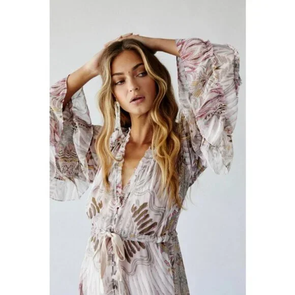 💕FREE PEOPLE💕 Lover to Lover Dress by Bali~ Bohemian Print Small NWOT